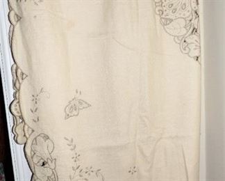 Embroidered Tablecloth with Butterfly Motif