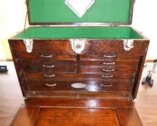 Antique Craftsman felt lined tool chest