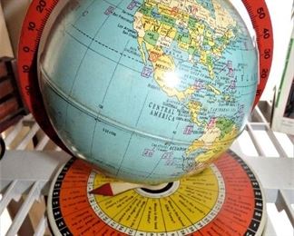 World globe by Replogle Globes with Quiz Questions around base & on bottom (See next picture)