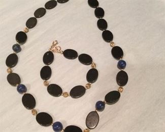 Black and blue necklace and bracelet set https://ctbids.com/#!/description/share/307593