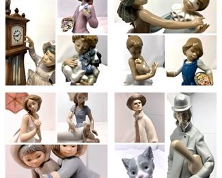 Extensive Collection of Lladro Porcelain Figurines