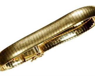 4. Italian 14k Yellow Gold Omega Bracelet