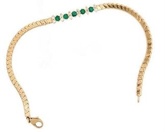 20. Gold Emerald Diamond Bracelet