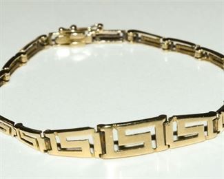 22. Vintage Gold Greek Key Linked Bracelet
