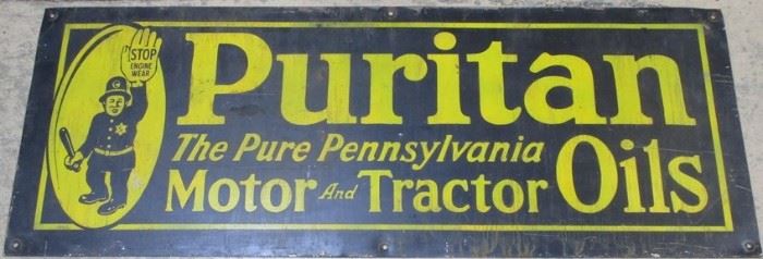 Puritan motor oils sign