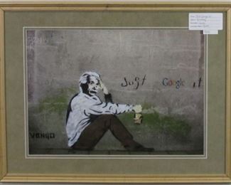 Just Google it by Graffiti artist Banksy