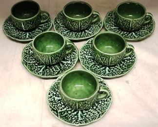 Majolica Cups and Saucers 