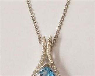Platinum Aquamarine pendant necklace App$9,987