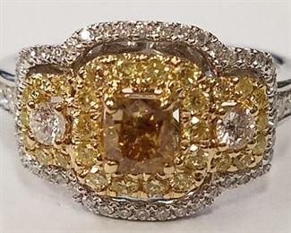 14K Yellow/white diamond ring App$9,900 sz 6.75