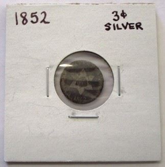 1852  Silver Three Cent Piece