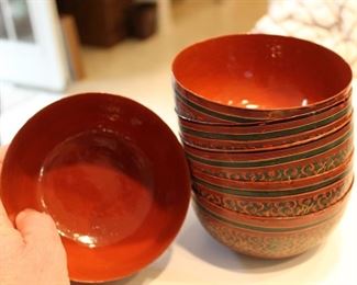 decor Myanmar Burmese Lacquerware bowl