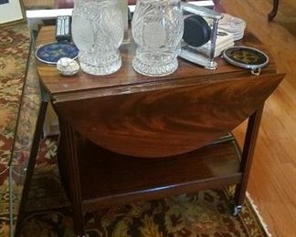 Drop Leaf Tea Cart on wheels