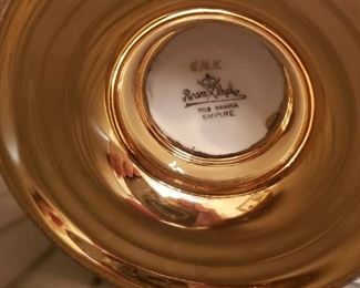 German Rosenthal China with Gold Overlay Selb Bavaria “Empire” Signed CMK