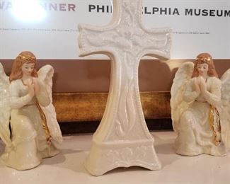 Beleek Nativity Collection Angels (Black Mark) Cross (Green Mark)