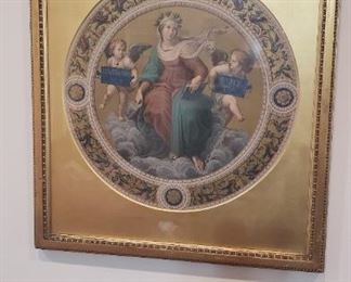 Theses Chromolithographs are replica’s from the Segnatura ceiling, Raphael's rooms, Vatican Museums. They are dated 1873 & 1883 from the ARUNDEL SOCIETY