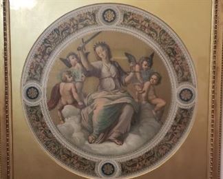 Theses Chromolithographs are replica’s from the Segnatura ceiling, Raphael's rooms, Vatican Museums. They are dated 1873 & 1883 from the ARUNDEL SOCIETY