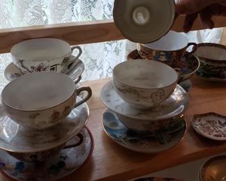 Lithophane cup and Saucers 