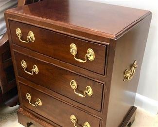 Stickley three-drawer stand, hardware matches the long dresser.