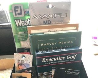 Golf gloves, books, lots more