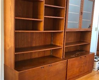Two modern design bookcase/cabinet units
