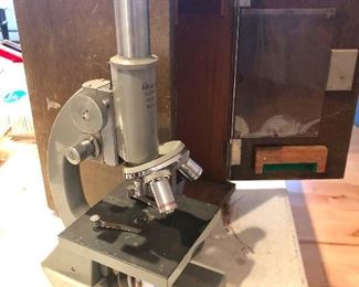 Microscope with case