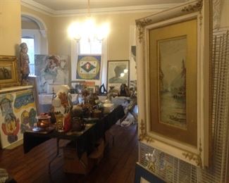 Antique painting and frame