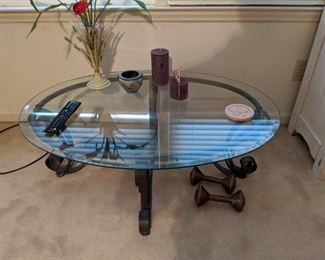 Glass Top/Metal Base Coffee Table