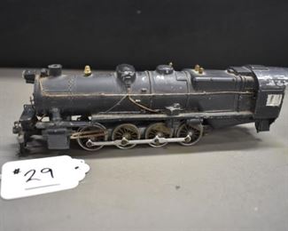 Metal Engine ( American Flyer Pre-War?) with  A.T.S.F. Santa Fe Coal Tender 2910