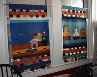 Southwestern American Indian Hand Woven Wall Rug Art