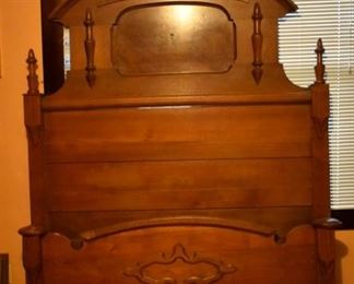 Gorgeous Antique Walnut Bedroom Suite featuring Beautifully Carved Headboard and Footboard with Original Rails, Suite comes with Marble Topped Dry Sink, and Marble Topped Drywell Dresser.