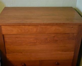 Gorgeous Antique Cherrywood Sugar Chest in Beautiful Condition with Double Drawers with Turned Legs a True Find for the Discriminating Buyer of Fine Antiques!
