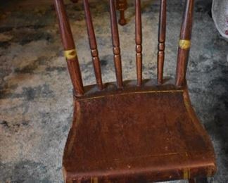 One of 2 Matching Antique Tole Painted Chairs also to be pictured later this week is the Tole Painted Chairs owned by Bishop Green founder of the University of the South (Sewanee) plus many of his and his wife original papers written in Old English) 