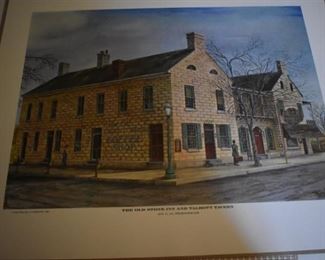 Entitled< "The Old Stone Inn and Talbott Tavern" by Kentucky Property Artist C. G. Morehead 1967 signed plate 11, print #260