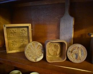 Antique Butter Molds of All Shapes and Sizes