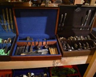 The Basement is Full of Everything you can imagine from antique and vintage Glassware, Silver, Pottery, Primitives Tools, Records, Silverware, Pie Safe, Antique Tool Chests and Wooden Trunks, Primitive Tools, Antique Looms and So Much, Much More!