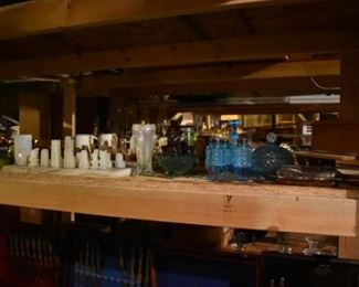 The Basement is Full of Everything you can imagine from antique and vintage Glassware, Silver, Pottery, Primitives Tools, Records, Silverware, Pie Safe, Antique Tool Chests and Wooden Trunks, Primitive Tools, Antique Looms and So Much, Much More!