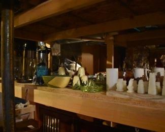 The Basement is Full of Everything you can imagine from antique and vintage Glassware, Silver, Pottery, Primitives Tools, Records, Silverware, Pie Safe, Antique Tool Chests and Wooden Trunks, Primitive Tools, Antique Looms and So Much, Much More!