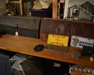 The Basement is Full of Everything you can imagine from antique and vintage Glassware, Silver, Pottery, Primitives Tools, Records, Silverware, Pie Safe, Antique Tool Chests and Wooden Trunks, Primitive Tools, Antique Looms and So Much, Much More!