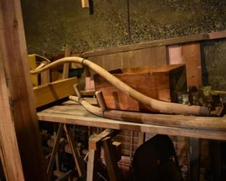 The Basement is Full of Everything you can imagine from antique and vintage Glassware, Silver, Pottery, Primitives Tools, Records, Silverware, Pie Safe, Antique Tool Chests and Wooden Trunks, Primitive Tools, Antique Looms and So Much, Much More!