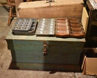 The Basement is Full of Everything you can imagine from antique and vintage Glassware, Silver, Pottery, Primitives Tools, Records, Silverware, Pie Safe, Antique Tool Chests and Wooden Trunks, Primitive Tools, Antique Looms and So Much, Much More!