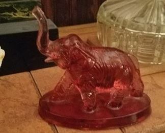 Vintage Glass Elephant