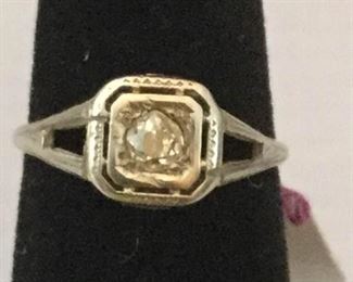 18k Mine Cut Diamond Ring https://ctbids.com/#!/description/share/308565