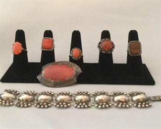 Sterling Silver with Orange Stone Rings https://ctbids.com/#!/description/share/308608