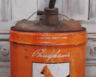 Vintage Bingham's Utility Can, Cardinal detailing
