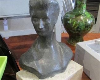 Vintage Mid Century Bronze Bust