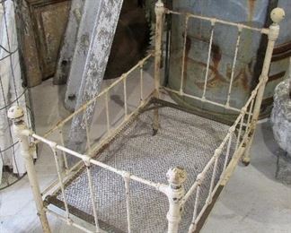 Antique Victorian iron Baby Bed