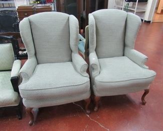 Pair of matching wing back chairs