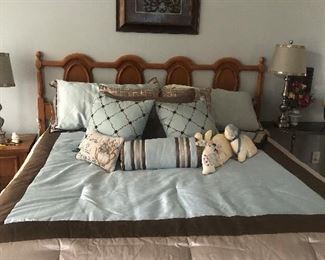 King bed, Simmons beauty rest mattress, MCM furniture 