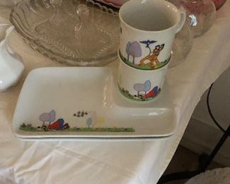 Vintage children’s plate sets 