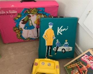 Vintage Barbie and Ken doll cases 